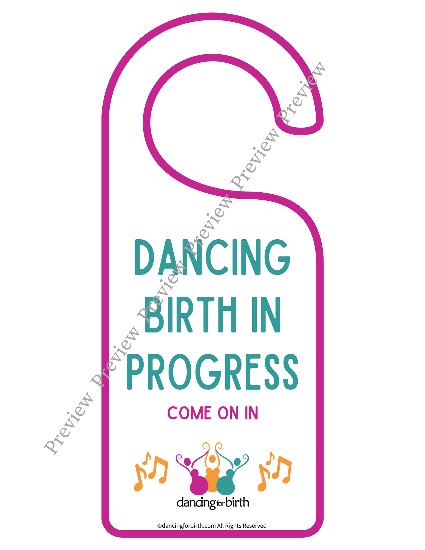 DFB™ Door Hanger - "Dancing Birth in Progress" Digital Download