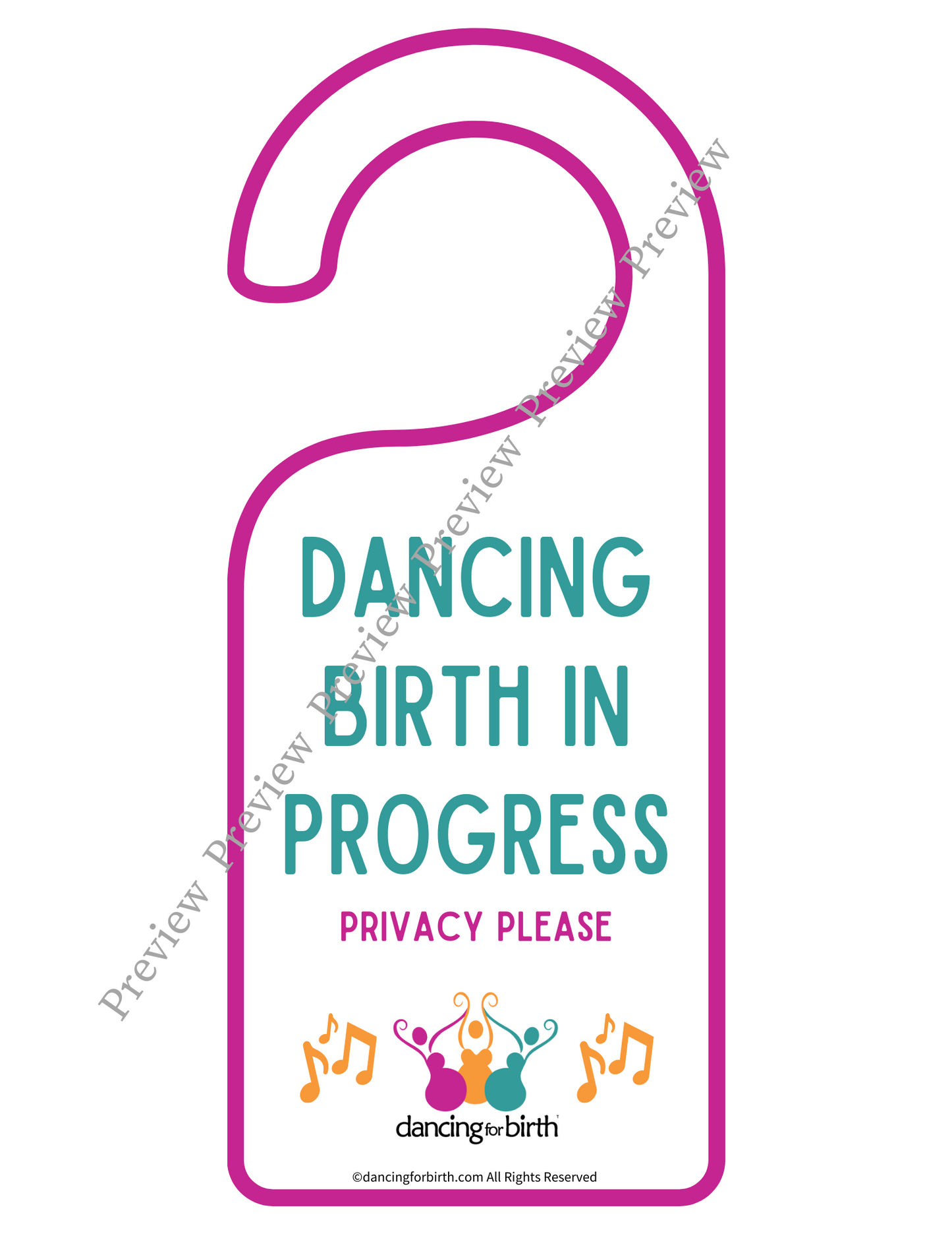 DFB™ Door Hanger - "Dancing Birth in Progress" Digital Download
