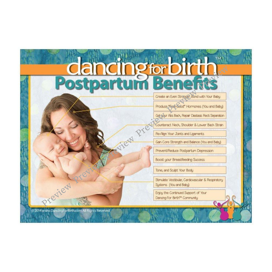 Dancing For Birth™ Postpartum Benefits Poster (18" x 24")