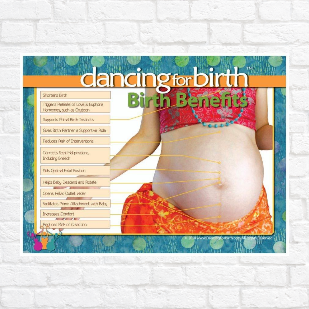 Dancing For Birth™ Birth Benefits (18" x 24") Poster