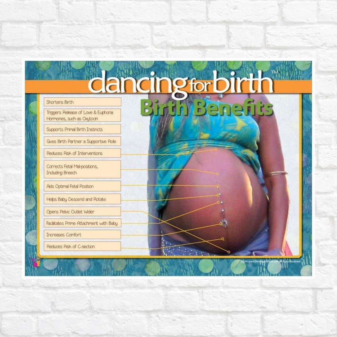 Dancing For Birth™ Birth Benefits (18" x 24") Poster
