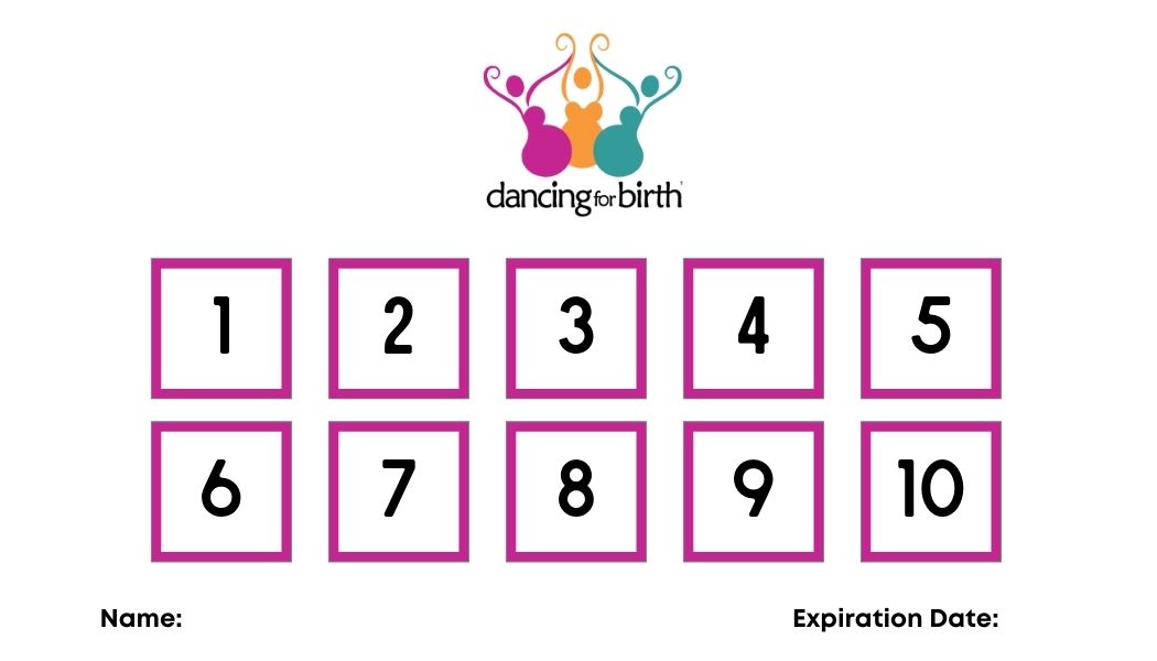 Dancing For Birth™ Punch Card